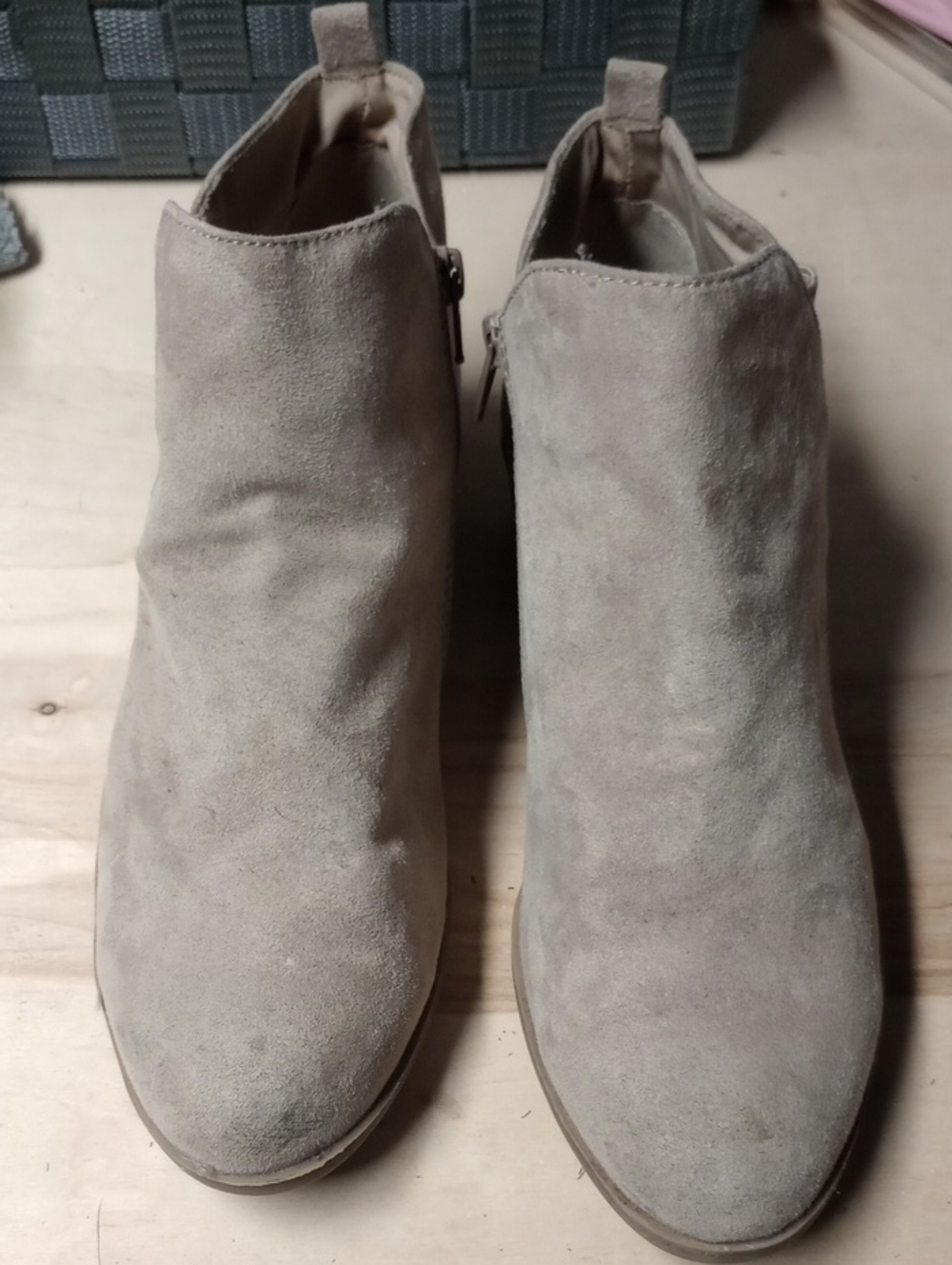 Arizona Jean Company Women's Suede Ankle Booties - Light Taupe